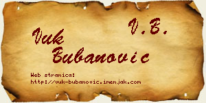 Vuk Bubanović vizit kartica